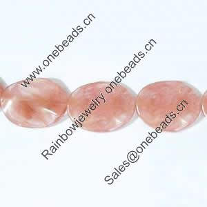 Gemstone beads, cherry quartz, wave oval, 15x20mm, Sold per 16-inch Strand