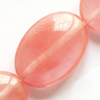 Gemstone beads, cherry quartz, oval, 12x16mm, Sold per 16-inch Strand