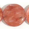 Gemstone beads, cherry quartz, coin, 30x30mm, Sold per 16-inch Strand 