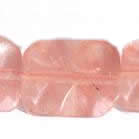Gemstone beads, cherry quartz, rectangle wave, 18x25mm, Sold per 16-inch Strand 