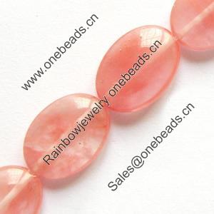 Gemstone beads, cherry quartz, oval, 13x18mm, Sold per 16-inch Strand