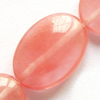 Gemstone beads, cherry quartz, oval, 10x14mm, Sold per 16-inch Strand