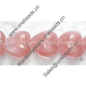 Gemstone beads, cherry quartz, heart, 25mm, Sold per 16-inch Strand 