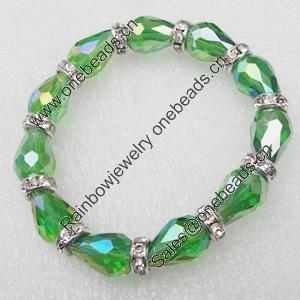 Glass Crystal Bracelet, Length:About 7.8 Inch, Sold by Strand