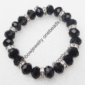 Glass Crystal Bracelet, Length:About 7.8 Inch, Sold by Strand