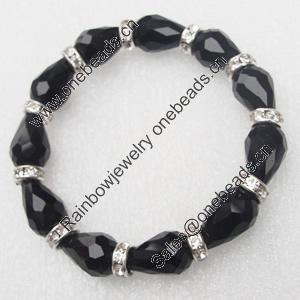 Glass Crystal Bracelet, Length:About 7.8 Inch, Sold by Strand