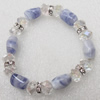 Glass Crystal Bracelet, Length:About 7.8 Inch, Sold by Strand