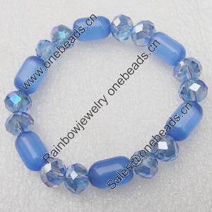 Glass Crystal Bracelet, Length:About 7.8 Inch, Sold by Strand