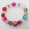 Glass Crystal Bracelet, Length:About 7.8 Inch, Sold by Strand