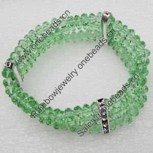 Glass Crystal Bracelet, Length:About 7.8 Inch, Sold by Strand