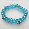 Glass Crystal Bracelet, Length:About 7.8 Inch, Sold by Strand