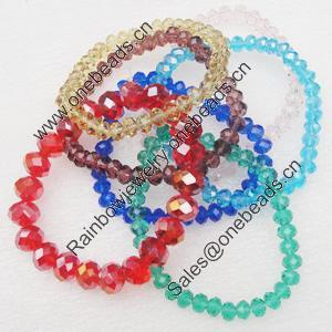 Glass Crystal Bracelet, mix color & mix style, Length:About 7.8 Inch, Sold by Group
