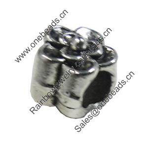 Beads, Zinc Alloy Jewelry Findings, Lead-free, 9x9mm, hole:4.5mm, Sold by Bag