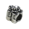 Beads, Zinc Alloy Jewelry Findings, Lead-free, 9x9mm, hole:4.5mm, Sold by Bag