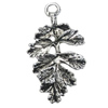 Pendant/Charm, Zinc Alloy Jewelry Findings, Lead-free, Leaf 18x32mm, Sold by Bag