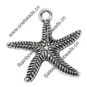 Pendant/Charm, Zinc Alloy Jewelry Findings, Lead-free, Animal 25mm, Sold by Bag