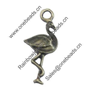 Pendant/Charm, Zinc Alloy Jewelry Findings, Lead-free, Animal 12x27mm, Sold by Bag