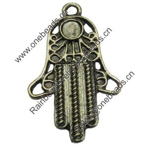 Pendant/Charm, Zinc Alloy Jewelry Findings, Lead-free, Hand 21x33mm, Sold by Bag