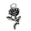 Pendant/Charm, Zinc Alloy Jewelry Findings, Lead-free, Flower 10x23mm, Sold by Bag