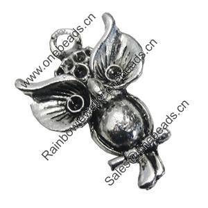 Pendant/Charm, Zinc Alloy Jewelry Findings, Lead-free, Animal 18x27mm, Sold by Bag