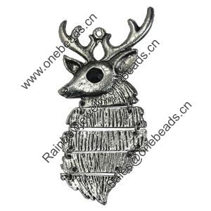 Pendant/Charm, Zinc Alloy Jewelry Findings, Lead-free, Animal 29x76mm, Sold by PC