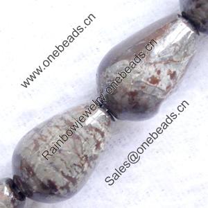 Gemstone beads, sonw flake, teardrop, 8x12mm, Sold per 16-inch Strand 