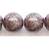 Gemstone beads, Chinese snow flake, round, 12mm, Sold per 16-inch Strand