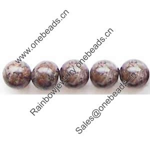 Gemstone beads, Chinese snow flake, round, 10mm, Sold per 16-inch Strand