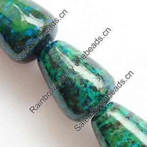Gemstone beads, chtysocolla (dyed), puff teardrop, 20x12mm, Sold per 16-inch Strand