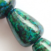 Gemstone beads, chtysocolla (dyed), puff teardrop, 20x12mm, Sold per 16-inch Strand