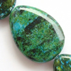 Gemstone beads, chtysocolla (dyed), flat teardrop, 34x24x8mm, Sold per 16-inch Strand
