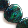 Gemstone beads, chtysocolla (dyed), heart, 24x25x6mm, Sold per 16-inch Strand