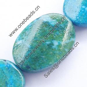 Gemstone beads, chtysocolla (dyed), twist oval, 18x25mm, Sold per 16-inch Strand