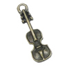 Pendant/Charm, Zinc Alloy Jewelry Findings, Lead-free, guitar 6x24mm, Sold by Bag
