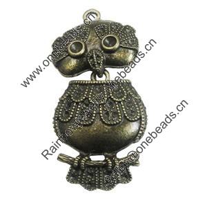 Pendant/Charm, Zinc Alloy Jewelry Findings, Lead-free, Animal 30x60mm, Sold by PC