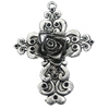 Pendant/Charm, Zinc Alloy Jewelry Findings, Lead-free, Cross 80x100mm, Sold by PC