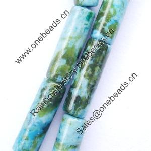 Gemstone beads, chtysocolla (dyed), tube, 4x13mm, Sold per 16-inch Strand