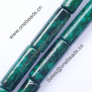 Gemstone beads, chtysocolla (dyed), tube, 4x13mm, Sold per 16-inch Strand