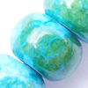 Gemstone beads, chtysocolla (dyed), roundel, 8x12mm, Sold per 16-inch Strand