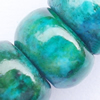 Gemstone beads, chtysocolla (dyed), roundel, 8x12mm, Sold per 16-inch Strand
