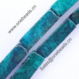 Gemstone beads, chtysocolla (dyed), puff rectangle,4x13mm, Sold per 16-inch Strand