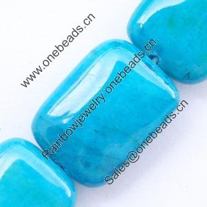 Gemstone beads, chtysocolla (dyed), rectangle, 14x18mm, Sold per 16-inch Strand
