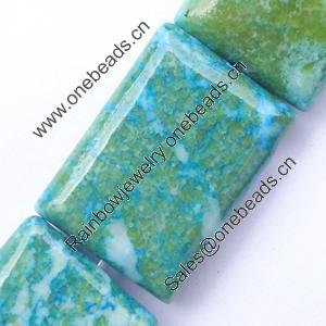 Gemstone beads, chtysocolla (dyed), rectangle, 18x25mm, Sold per 16-inch Strand