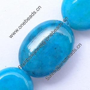 Gemstone beads, chtysocolla (dyed), oval, 12x16mm, Sold per 16-inch Strand