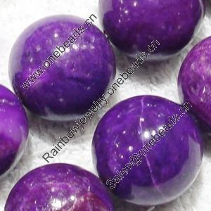 Gemstone beads, chtysocolla (dyed), round, 6mm, Sold per 16-inch Strand