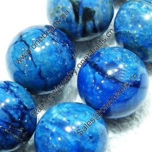 Gemstone beads, chtysocolla (dyed), round, 18mm, sold by KG