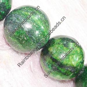 Gemstone beads, chtysocolla (dyed), round, 16mm, Sold per 16-inch Strand