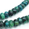 Gemstone beads, chtysocolla, roundel, 15x20mm, Sold per 16-inch Strand
