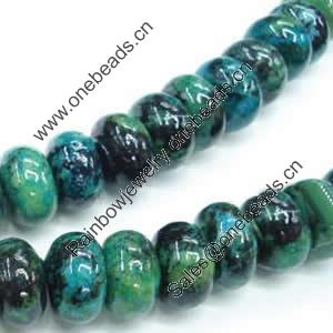 Gemstone beads, chtysocolla, roundel, 13x18mm, Sold per 16-inch Strand