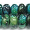 Gemstone beads, chtysocolla, roundel, 10x14mm, Sold per 16-inch Strand 
